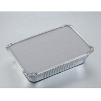 Aluminiumschalen 2.25lb 1000ml 1L 22*16*5cm 2 Portion Aluminium Foil Food Container Tray avec couvercle en plastique REC22165I Smallcap