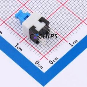 KFC7070-W Push Button Switch DIP-6P,7x7mm Switch Double Pole Double Throw No Lock Square Plunger Through Hole - Product Image 2