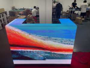 Trong nhà thiết kế sáng tạo kỹ thuật số biển <span class=keywords><strong>LED</strong></span> cố định màn hình uốn cong Mall trong nhà vuông cột trang trí <span class=keywords><strong>LED</strong></span> hiển thị bảng điều chỉnh - Product Image 4