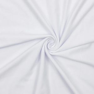 Tissu 95% coton 5% élasthanne, couleur blanche, respirant, léger, élastique, largeur 152,4 cm, vendu au mètre pour la couture. - Product Image 2