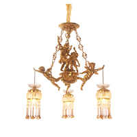 Lustre en laiton rococo Jewellerytop, dôme LED, plafond, lampe en cristal, lustre en cristal doré, luminaire suspendu décoratif
