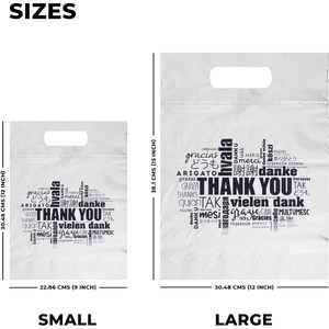 Thank You Plastic <b>Bags</b> BOPP Patch Handle Reusable Digital Printing Business Shopping - Product Image 3