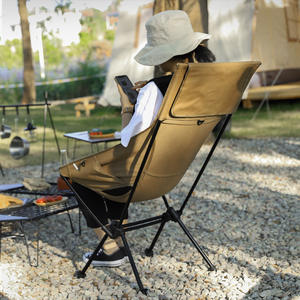 Chaise de jardin pliable en alliage d'aluminium, couleur kaki noir, design minimaliste, légère - Product Image 5