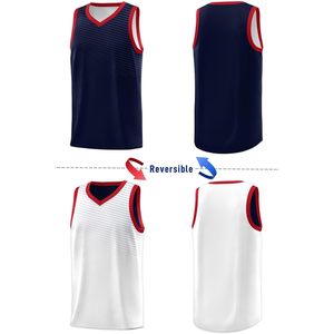   Camiseta de Baloncesto Reversible para Hombre, Cuello en V, Sin Mangas, Absorbe la Humedad, Uniforme de Práctica para Equipo - Product Image 2