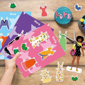 Muñeca de Papel para Recortar, Aprende a Usar <span class=keywords><strong>Tijeras</strong></span>, Corte Seguro para Niños, Vestido de Niña, Maquillaje, Manualidades Creativas, Libro de Actividades DIY, Juguete - Product Image 6