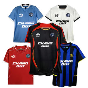 Jersey Retro Tim Sepak Bola Eropa Gaya Kustom Bahan Polyester Cepat Kering Versi Thailand 2025/2026 Camisas De Futebol - Product Image 1