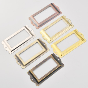 New Chinese Style <b>Metal</b> <b>Frame</b> Rectangle Cabinet Insert 85x42mm Bronze Iron Plated Horizontal Label Holder - Product Image 2