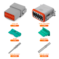 JRready Deutsch DT Wasserdichtes Steckverbinder-Set 2/3/4/6/8/12 Pin mit # 16 Maschinell Bearbeitete Vollkontakte, 16-20 AWG - Marine, LKW