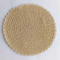 Set de table rond pour la maison, en rotin ondulé, résistant à la chaleur, couleur unie, dessous de verre multifonctionnel