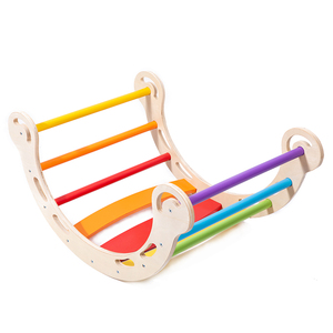 Juego de <span class=keywords><strong>triángulo</strong></span> Pickler de madera para niños al aire libre con rampa y arco, equipo de Tobogán, patio trasero para niños - Product Image 3