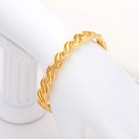 Bracelet de mariage Jinxiuxing pour femme, style vintage ajouré, filigrane sculpté, plaqué or 24 carats, laiton, haute qualité, taille personnalisée