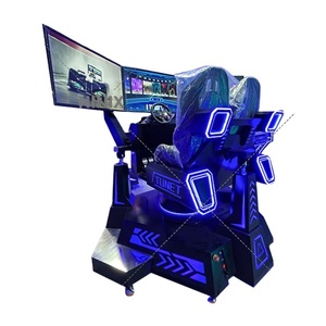 Simulateur de réalité virtuelle à triple écran pour course automobile, expérience de conduite immersive et dynamique, borne d'arcade à monnayeur pour jeux - Product Image 1