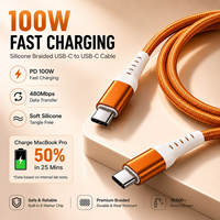 Câble de charge rapide pour téléphone portable USB Type-C tressé KYT 100W