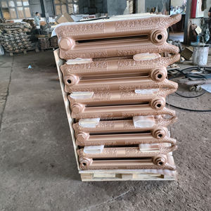 Vieux <span class=keywords><strong>radiateur</strong></span> en <span class=keywords><strong>fonte</strong></span> pour système CVC <span class=keywords><strong>Chauffage</strong></span> <span class=keywords><strong>central</strong></span> rétro avec finition or rose Design graphique anti-corrosion inclus - Product Image 4