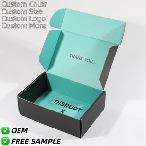 Emballage de papier ondulé personnalisé, noir mat, bon marché, pour la livraison - Product Image 2