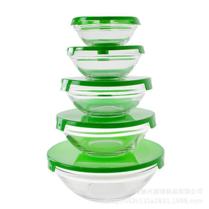 Hộ gia đình 808 thủy tinh bảo quản Bát năm mảnh bộ, công suất lớn bát thủy tinh đặt, dày trong suốt chịu nhiệt bát, - Product Image 3