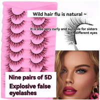 Ensemble de 9 paires de cils volumineux et vaporeux personnalisés, aspect naturel, faux cils en vison, cils artificiels