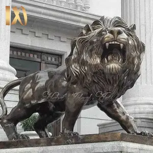 理想的艺术高品质狮子雕像，用于车道咆哮的狮子的黄铜雕像出售