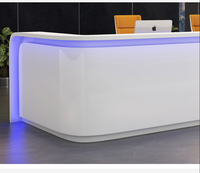 Comptoir de réception pour salon de beauté table de bureau moderne mobilier de bureau commercial bureau de réception pour hôtel avec lumière led