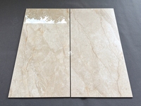 Carreaux de sol en porcelaine aspect marbre beige poli brillant de luxe de qualité supérieure 1200 x 600 mm (60x120) pour salon - Vente en gros