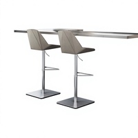 [Offre Spéciale Limitée] Tabouret de Bar Italien de Luxe Léger en Acier Inoxydable, Hauteur Réglable, Rotatif, Moderne, Simple, avec Dossier, pour la Maison