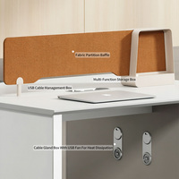 Poste de travail modulaire pour personnel de bureau, table de travail avec cloison en tissu et rangement sous le bureau pour environnement de bureau à concept ouvert