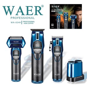 ชุดเครื่องตัดผมและโกนหนวด WAER WA-0249 คุณภาพสูงระดับมืออาชีพ พร้อมแท่นชาร์จแบตเตอรี่ สำหรับใช้ในร้านเสริมสวย - Product Image 1