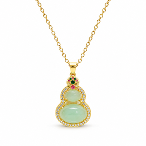 Collana corta con ciondolo a forma di zucca verde, regalo retrò da donna per tutti i giorni - Product Image 1