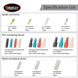 160Pcs Male <b>Crimp</b> Barrel Connector Assortment Kit, Insulated Electrical Spade Terminals with Storage Box for Auto Wiring Repair - Product Image 6