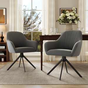 Silla de Comedor Moderna de Terciopelo Ecológico, Acolchada, Extensible, Portátil, Reclinable, Impermeable, Giratoria 360°, Ergonómica y Resistente - Product Image 1