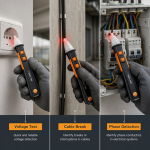 Testeur de tension sans contact Testo 745 12-1000V AC avec lampe torche LED, étanche IP67, stylo testeur électrique CAT <span class=keywords><strong>IV</strong></span> - Product Image 3
