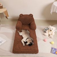 Pouf en forme d'ours en peluche compressé pour enfants chaise pliable rabattable convertible canapé-lit pliant pour enfants canapé pour enfants