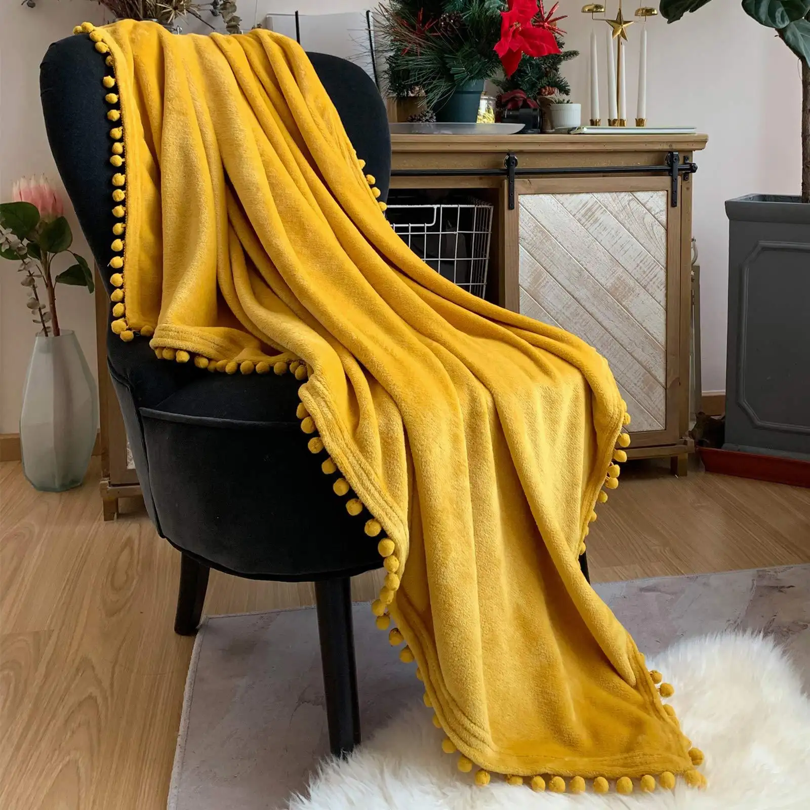 Coral velvet sofa office nap cover wholesale double-sided Flannel thickened thermal insulation customized blanket