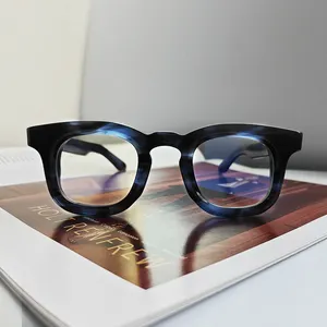厂家直销2024商务太阳镜女式厚醋酸纤维斜面光学眼镜定制LOGO在面框