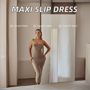 Hot Selling Women's Black Solid Cami Bodycon Long <strong>Maxi</strong> Slip <strong>Dress</strong> for Lounge Wear Wholesale Usage - Product Image 6