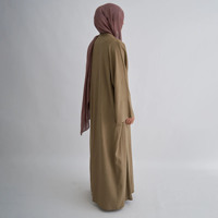 Ensemble de robe Abaya musulmane pour femmes, nouveau style personnalisé, logo brodé, lin viscose, Abaya Femmes Robe Musulmane EID Ramadan