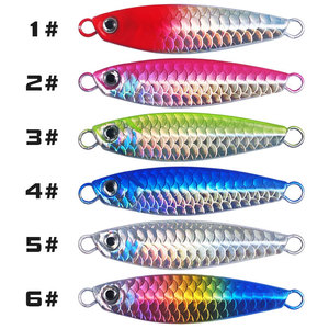 Esca <span class=keywords><strong>Artificiale</strong></span> in Metallo a Lenta Affondamento per Jigging Verticale, Piastra in Ferro con Ancoretta per la Pesca in Acqua Salata di Spigole e Pesci di Mare - Product Image 1