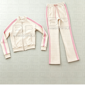 <span class=keywords><strong>Tuta</strong></span> da <span class=keywords><strong>Donna</strong></span> Y2K in Velluto con Zip e Cappuccio, Set 2 Pezzi, Pantaloni Jogger a Righe <span class=keywords><strong>Rosa</strong></span> con Coulisse, Abbigliamento Loungewear per Donne - Product Image 4