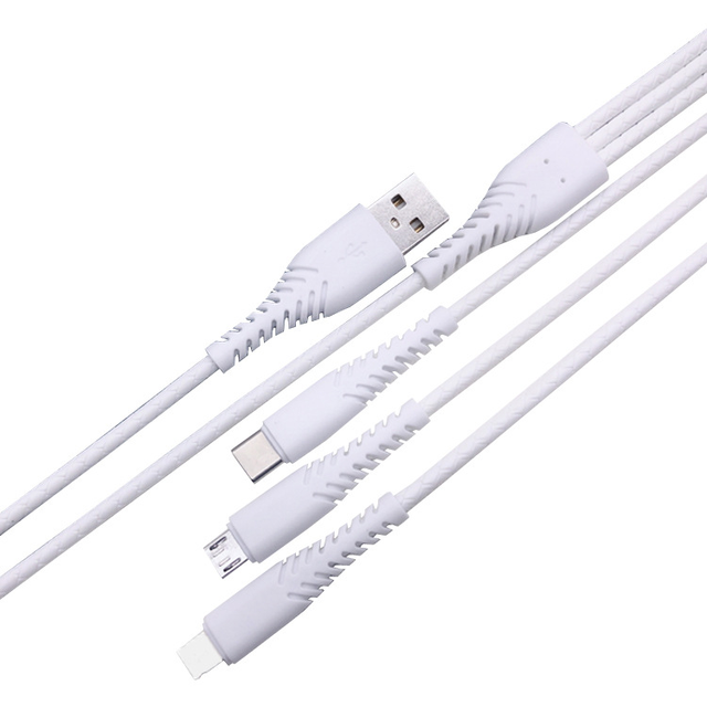 Hot Sale 3 In1 USB Charging Cable Micro USB Type-C Nylon Braided Fast Charging Data Line for Computer and Mobile Phone