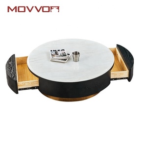 Commercio all'ingrosso di alta qualità moderno italiano minisim design noce <span class=keywords><strong>rotondo</strong></span> <span class=keywords><strong>tavolino</strong></span> <span class=keywords><strong>da</strong></span> caffè con cassetto di stoccaggio - Product Image 5