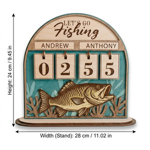 Suiviur de prises de pêche en bois avec nom personnalisable, décoration artisanale pour pêcheurs et décoration intérieure - Product Image 5