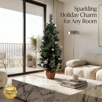 Arbre de Noël Artificiel Professionnel Effet Rustique avec Base en Toile de Jute et Support en Jute Haute Qualité