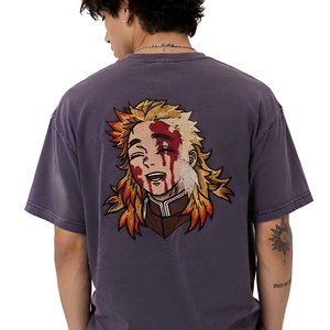 เสื้อยืดโอเวอร์ไซส์ผู้ชาย ลายปักตัวการ์ตูนอนิเมะ แขนสั้น คอกลม ผ้าฝ้ายลำลอง ดีไซน์ลายด้านหน้าและด้านหลัง - Product Image 3