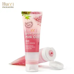 40ml 80ml PBL PRP pembe boş yüz yıkama yüz temizleyici yüz maskesi için yumuşak kozmetik tüp sıkmak plastik tüpler ile Flip Top