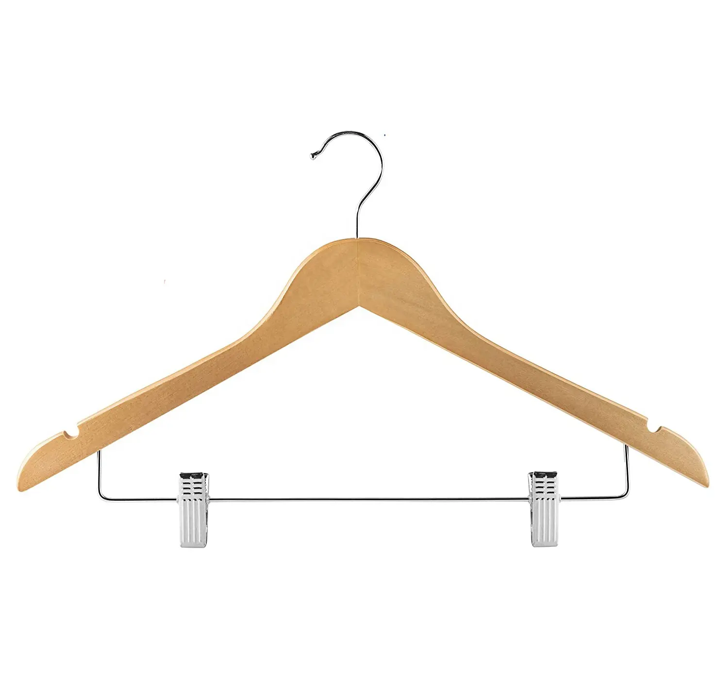 Factory Price Basic Wooden Hangers Laundry Customized Adult Clothes Wood Hanger With Metal Hook