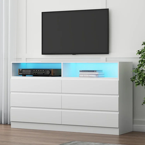 Factory Cheap Led High Glossy Black 6 <strong>Drawer</strong> <strong>Tall</strong> Chest <strong>of</strong> <strong>Drawers</strong> <strong>of</strong> Bedroom - Product Image 2