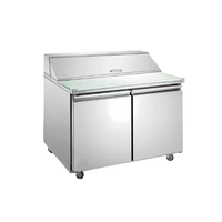 Réfrigérateur de type armoire à air refroidi pour salades, pizzas, avec plateaux à sauce, congélateur pour fruits et poissons