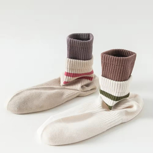 Custom Logo Crew Sports Cotton Gym Non-Slip Trainer Sticky <b>Socks</b> Seamless Anti-Slip Yoga Pilates Grip Stripe Design Casual Style - Product Image 5