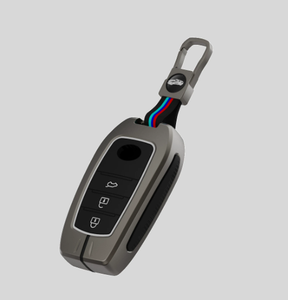 Étui de clé de voiture en alliage de zinc et silicone, modèle PU, protection complète, télécommande intelligente, accessoires de protection en métal - Product Image 2