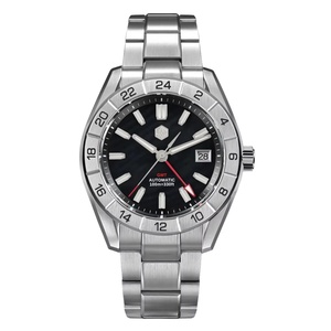 Reloj San Martin SN0130G de 42 mm para Hombre, NH34 GMT, Esfera de Nácar Natural, Fecha a las 3 Horas, Automático, Cristal de Zafiro, Luminoso Azul BGW-X1, Reloj de Vestir - Product Image 1
